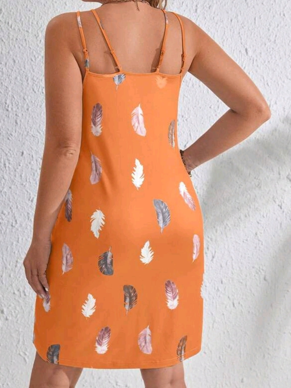 Feather Print Cami Dress