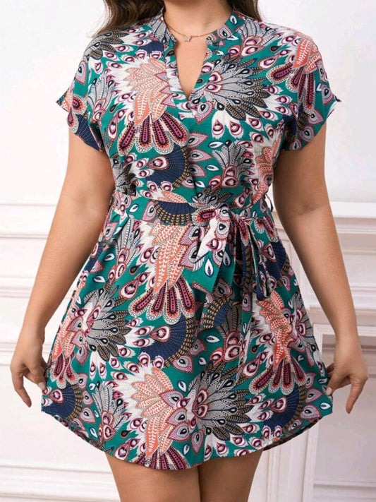 #2283 Floral Print Elegant Dress