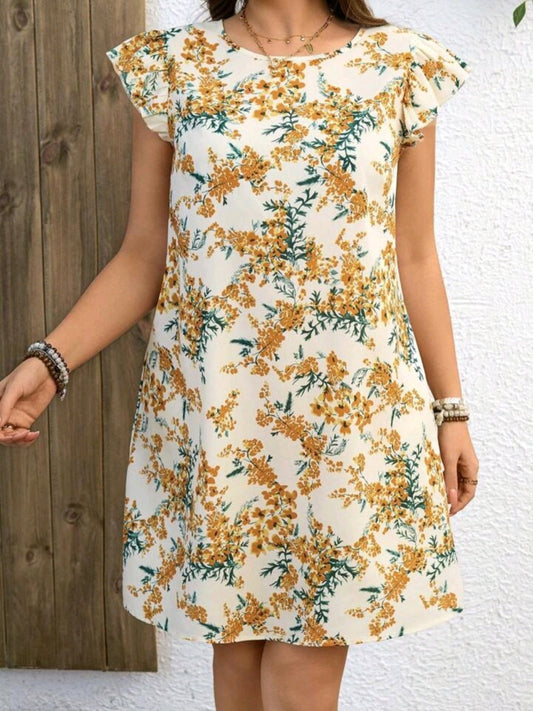 #4230 Simple Stylish Floral Print Dresses