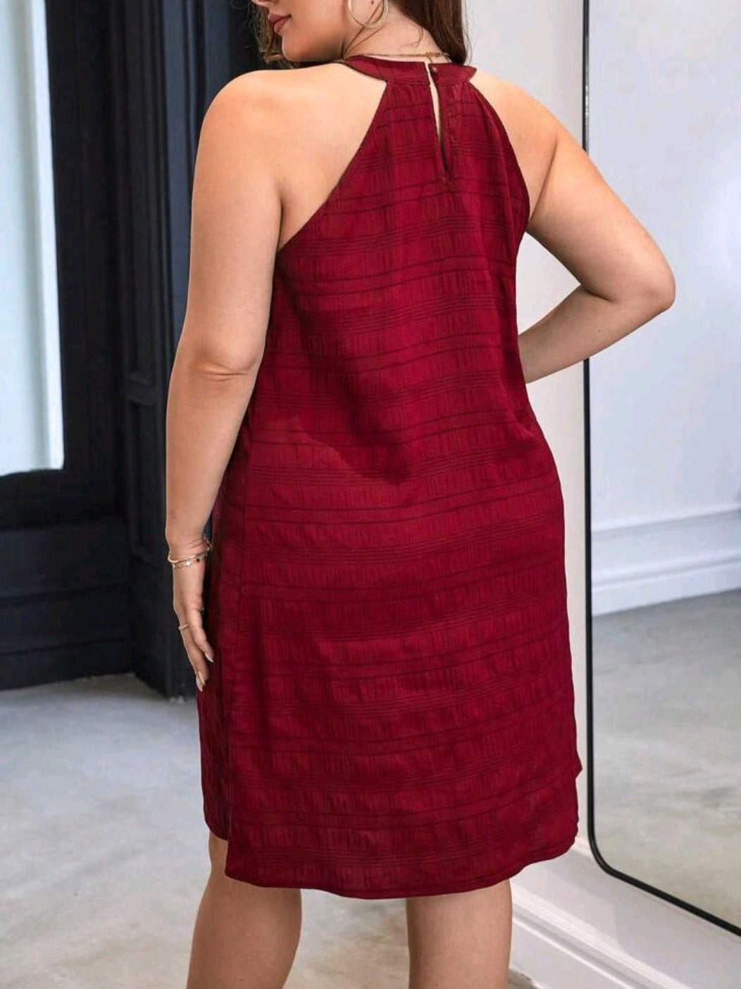 #4200 Solid Halter Neck Dress