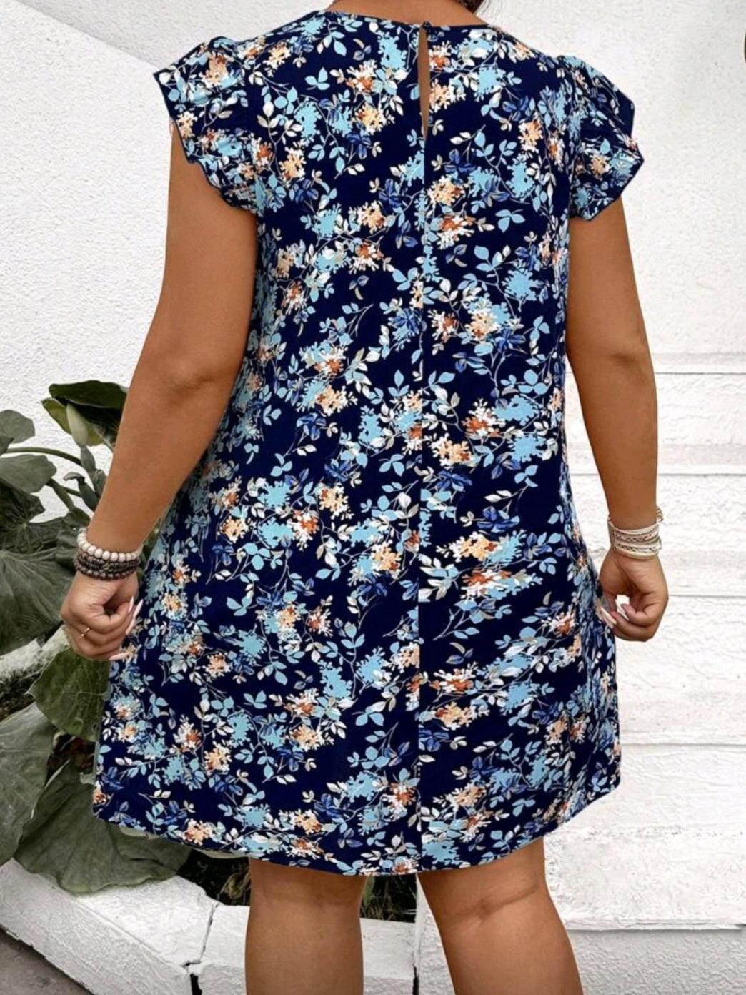 #9135 Cap Sleeve Floral Dress