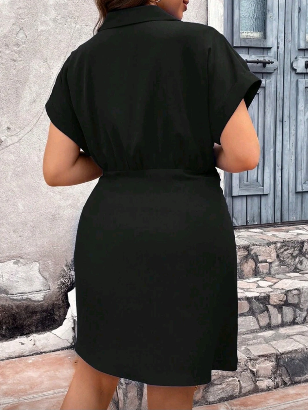 #6266 Knot Side Wrap Dress