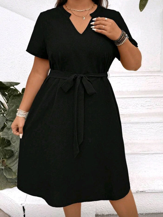 #5973 V-Neck Short Sleeve Casual Dress
