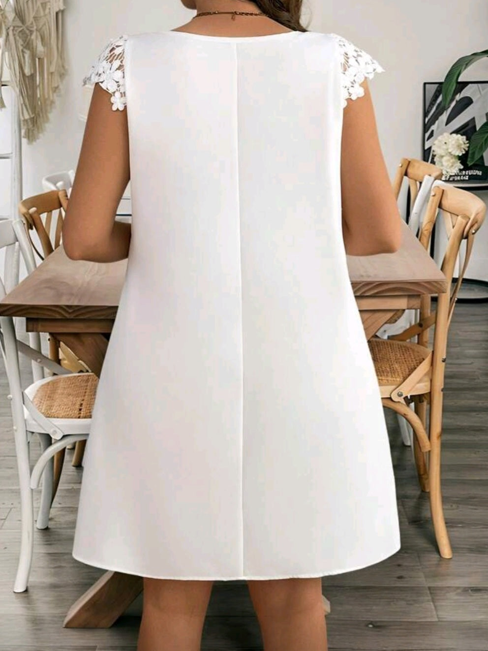 #3967 Flower Print Short Sleeve A-Line Dress