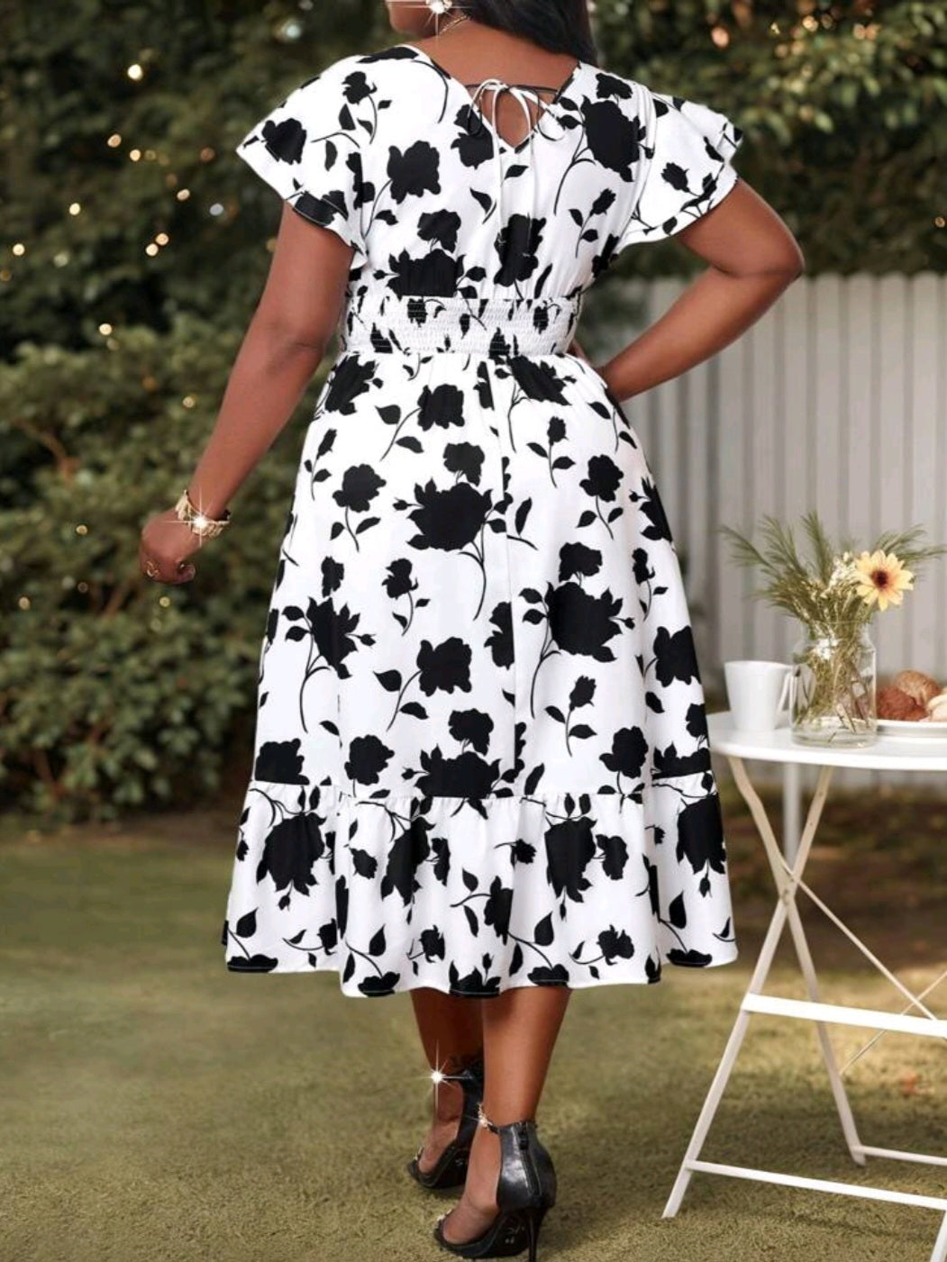 #8248 Elegant Floral Dress