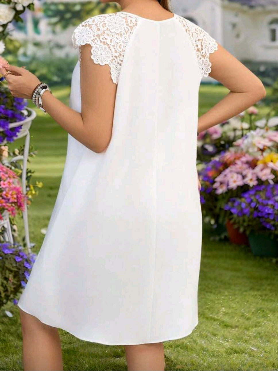 #3882 Lace Sleeve Dress