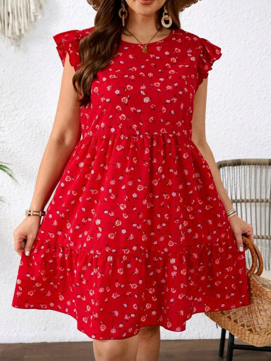 #5290 Ditsy Floral Casual Holiday Dress