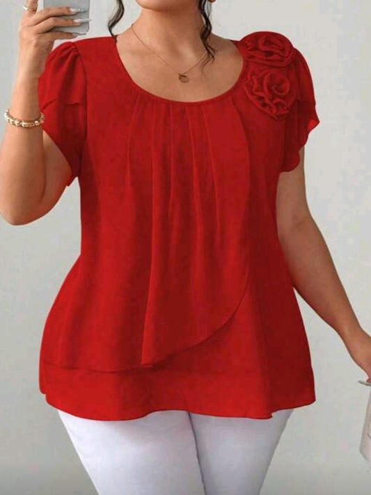 #4594 3D Floral Blouse