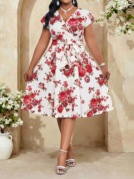 7221 Cap Sleeve Dress - cream background