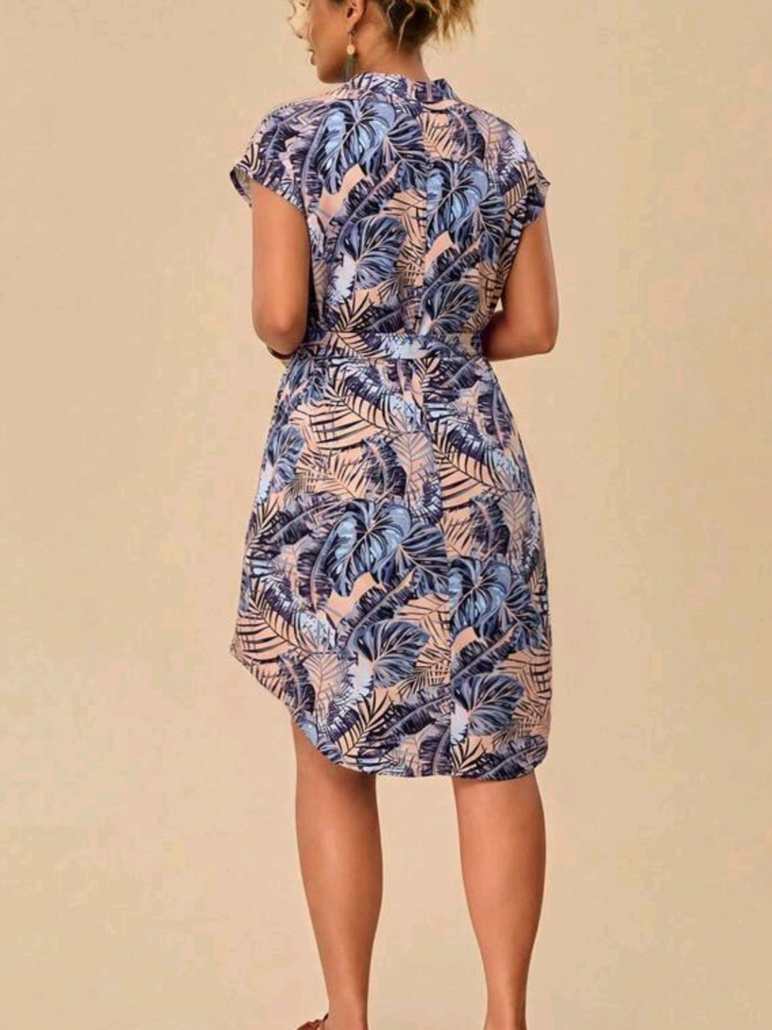 9678 Batwing Short Sleeve Shirt Dress