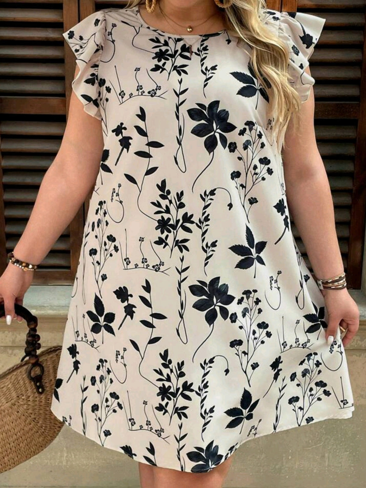 5703 Ruffle Sleeve Dress