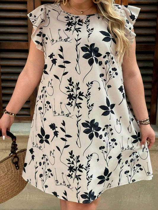 5703 Ruffle Sleeve Dress