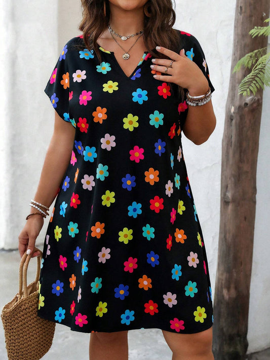 6467 Batwing Short Sleeve Dress