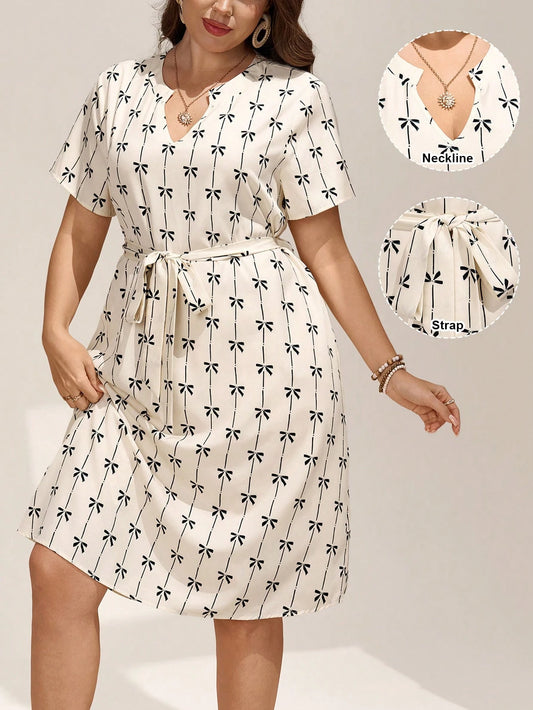 7377 V Neck Midi Dress