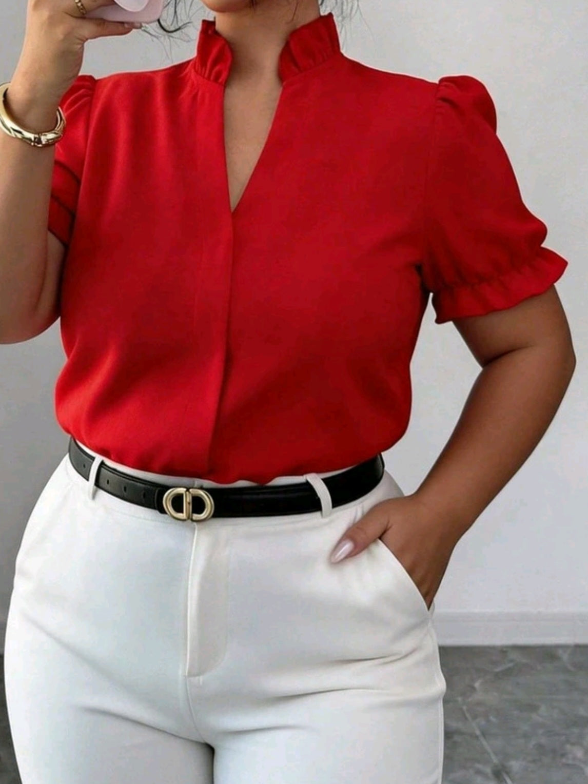 0296 Turndown Collar Blouse