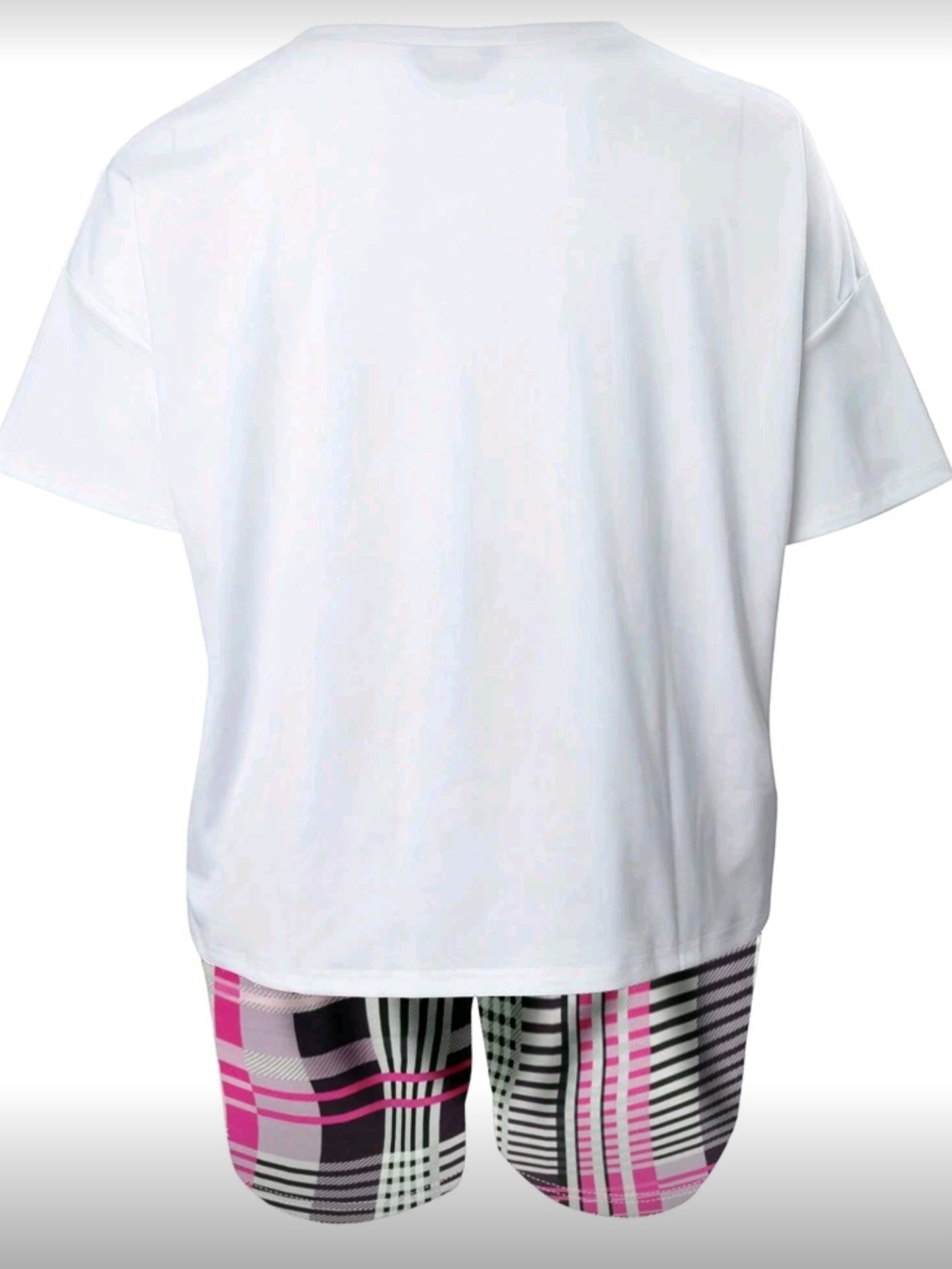 1954 2 piece set Short Sleeve T-Shirt And Plaid Shorts