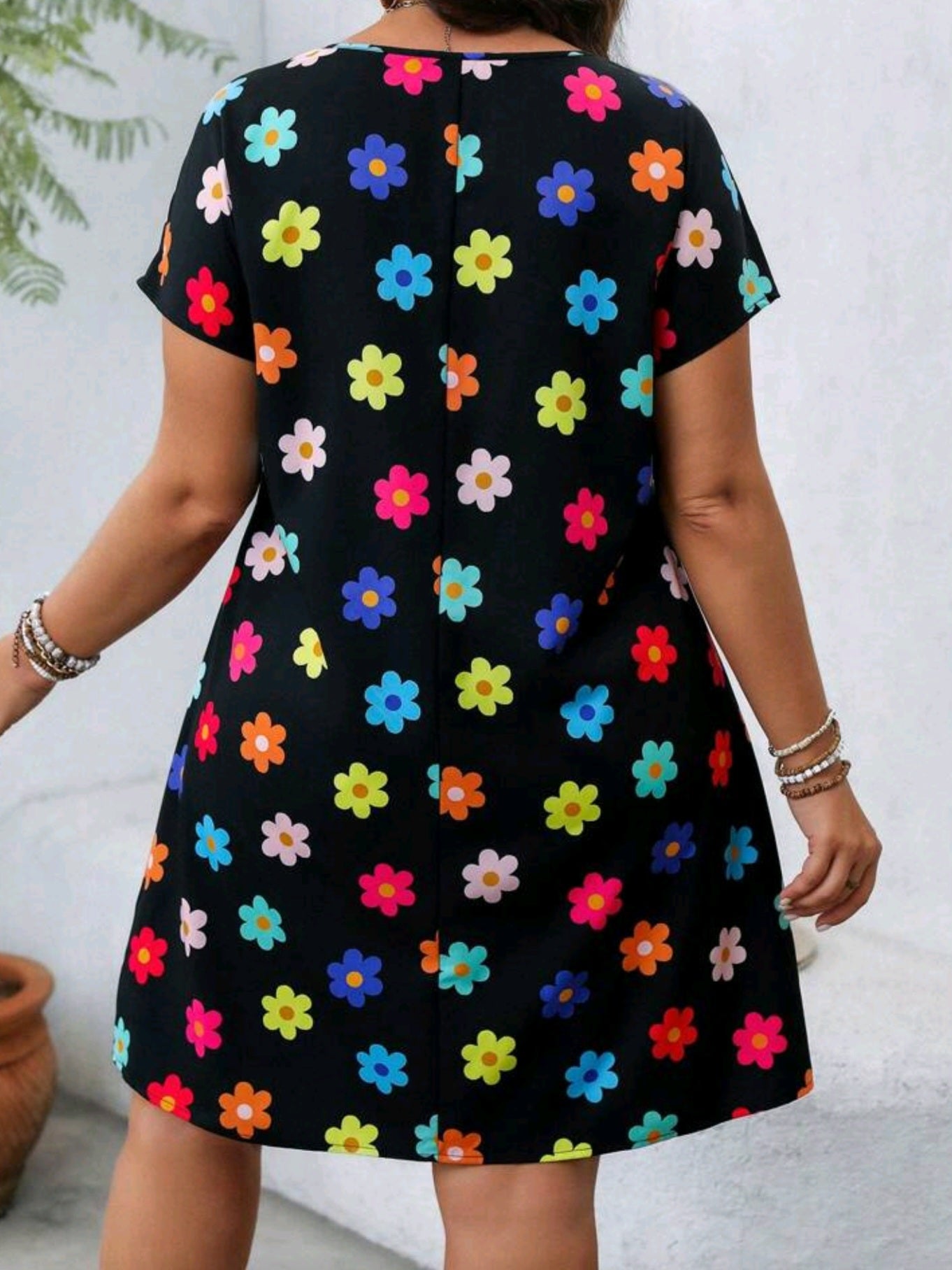 6467 Batwing Short Sleeve Dress