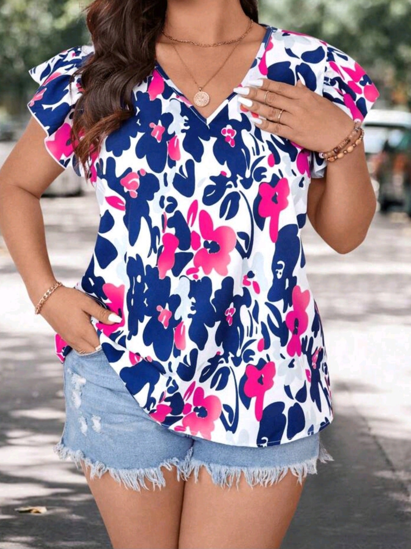 6090 Floral Print Blouse