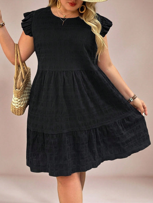 4579 Casual Short Sleeve Crew Neck Mini Dress