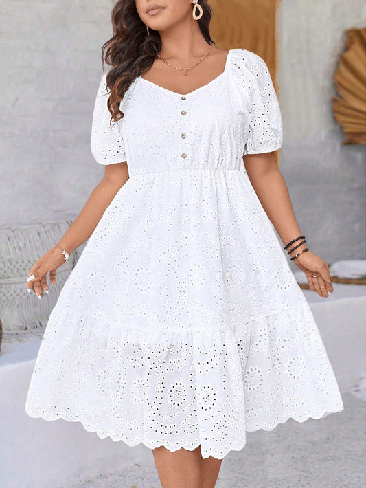 3010 Textured Embroidered Dress