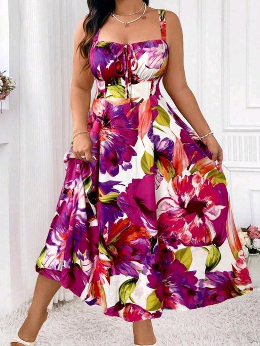 3363 Floral Print Maxi Dress