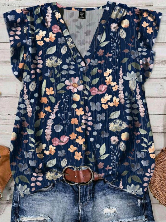 3267 Ruffle Sleeve  Blouse