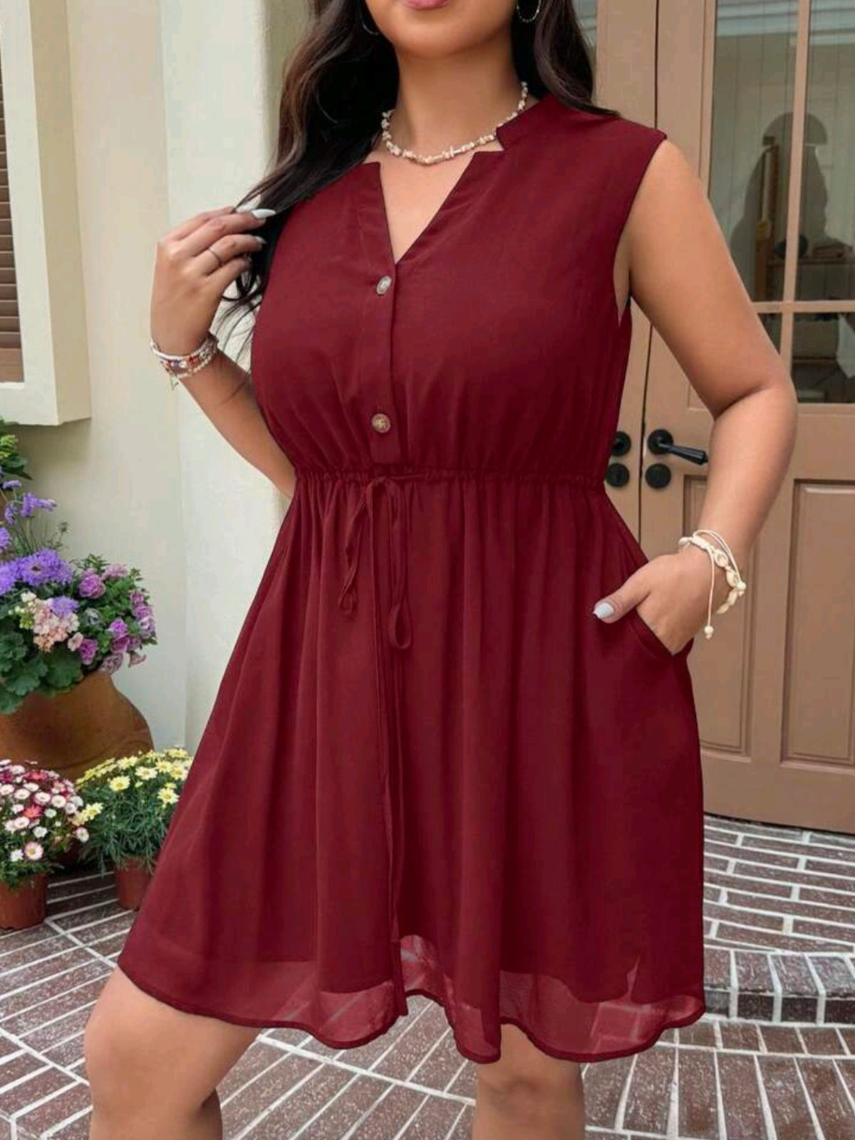 0542 Chiffon Sleeveless Dress