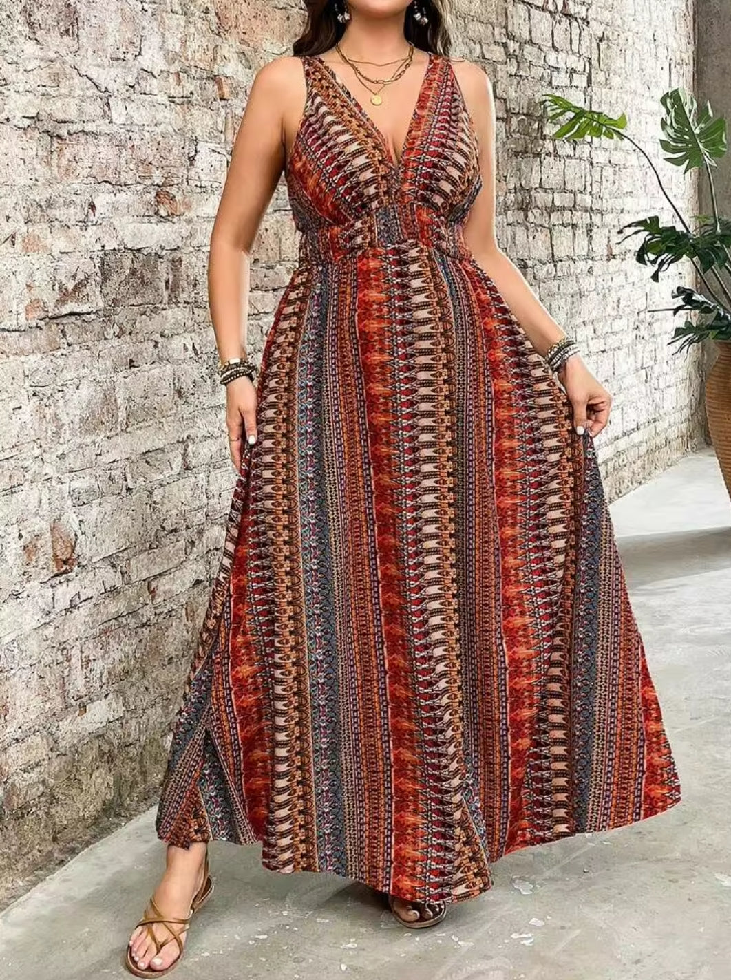 2255 Striped Maxi Dress