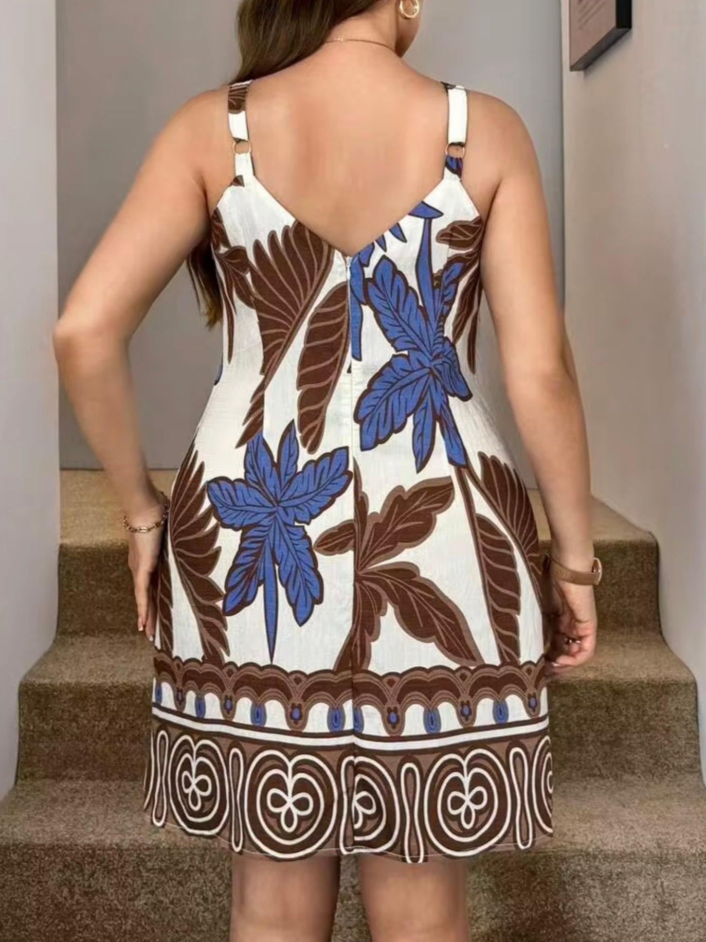 6225 Waist-Cinched A-Line Dress