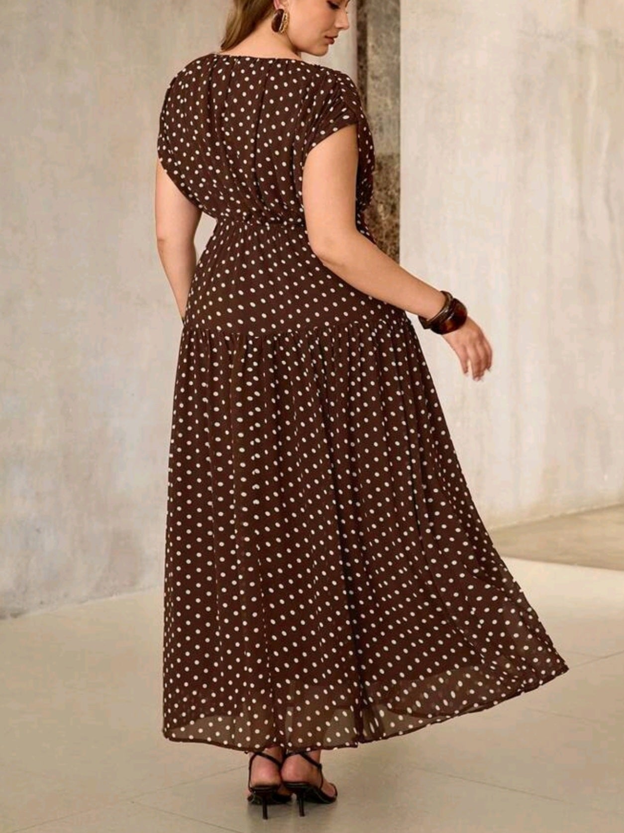 2543 Vintage Waist Gathered A-Line Midi Dress