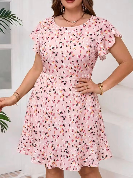 9214 Round Neck Short Sleeve Dress