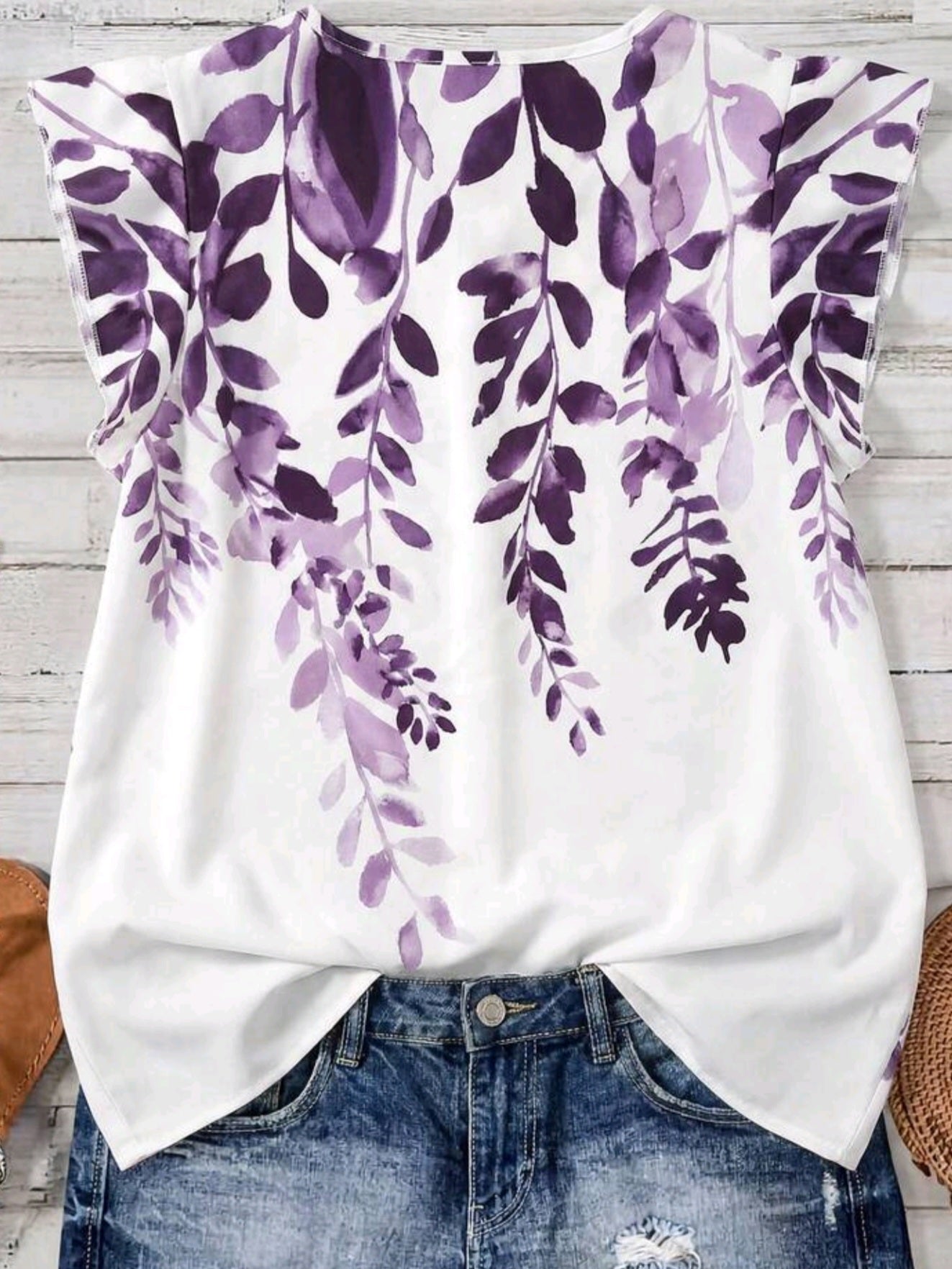 8374 V-Neck Ruffle Blouse