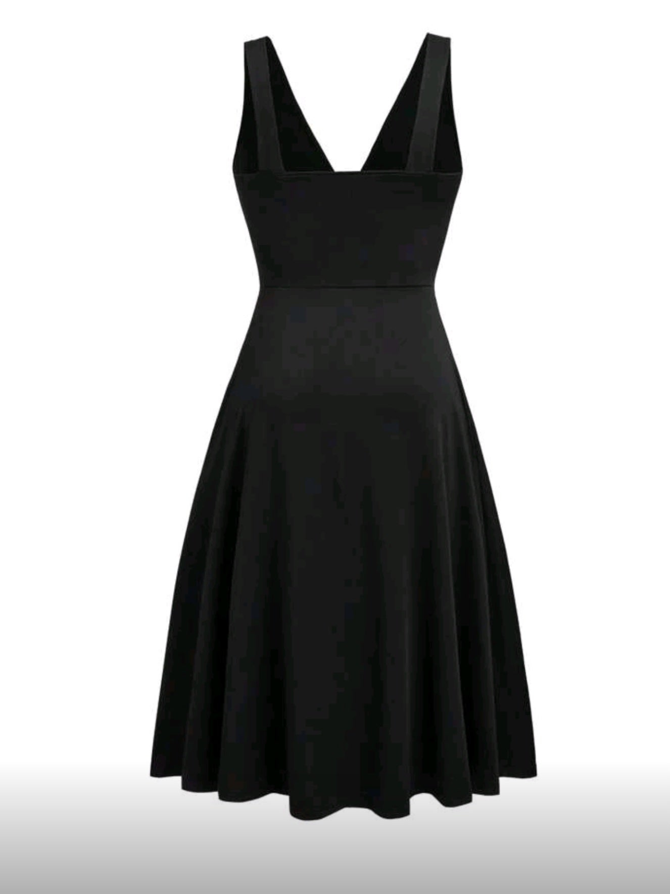 3009 V-Neck Pleated Waist Knitted Dress