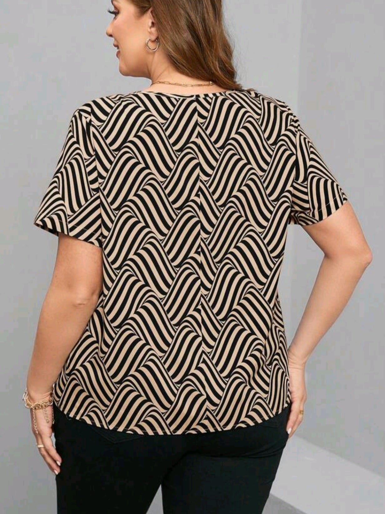 #0330 Short Sleeve Blouse With Notched Lapel