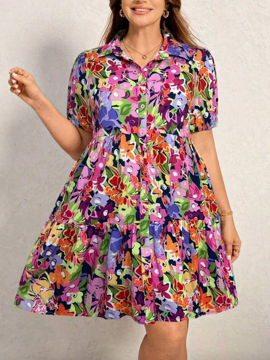 2799 Floral Shirt Dress