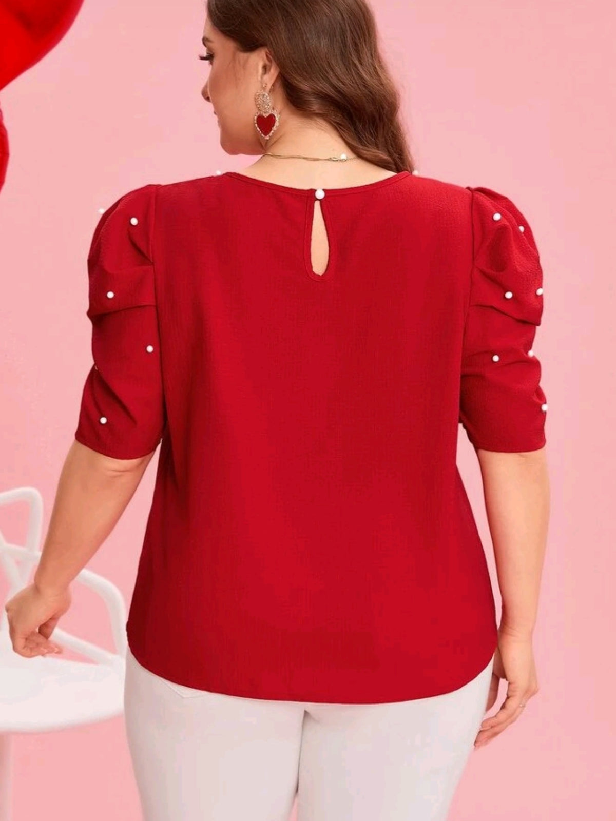 1779 Blouse With Faux Pearl Decor