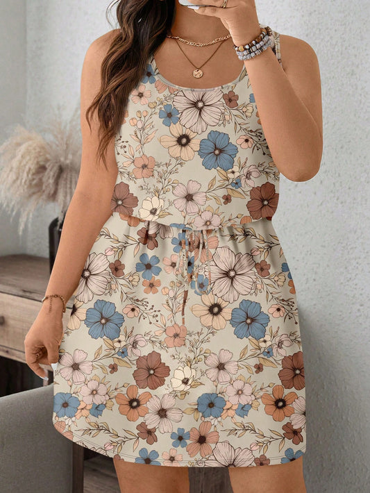 7884 Floral Sleeveless Dress