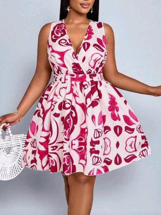 0777 V Neck Blush Pink Dress