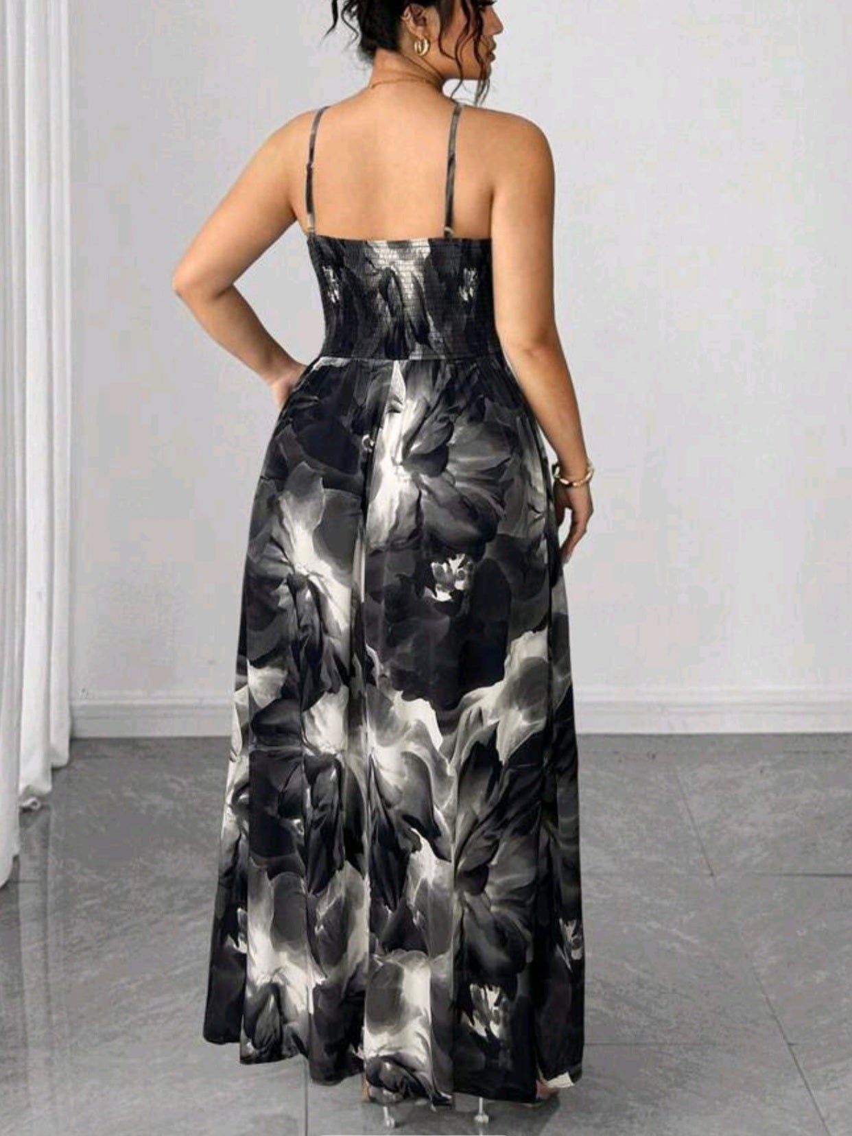 1111 Twist Front Tie Waist Design Slit Hem Dress