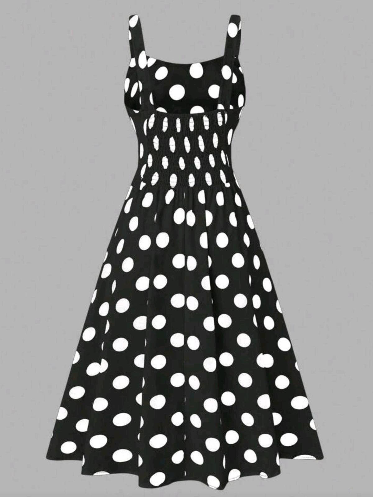 9855 Polka Dot Printed Sleeveless Dress