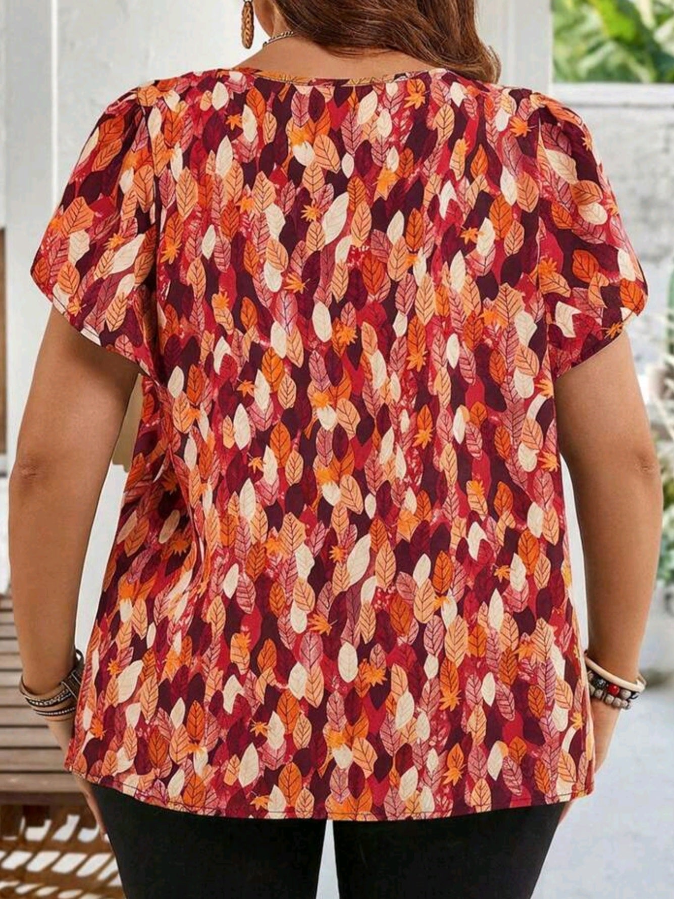 9418 Petal Sleeve Tunic Blouse
