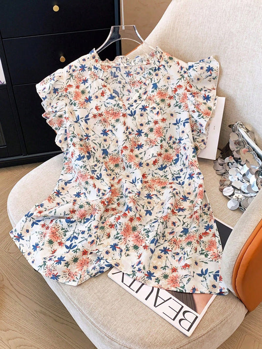9898 Flutter Sleeve Top