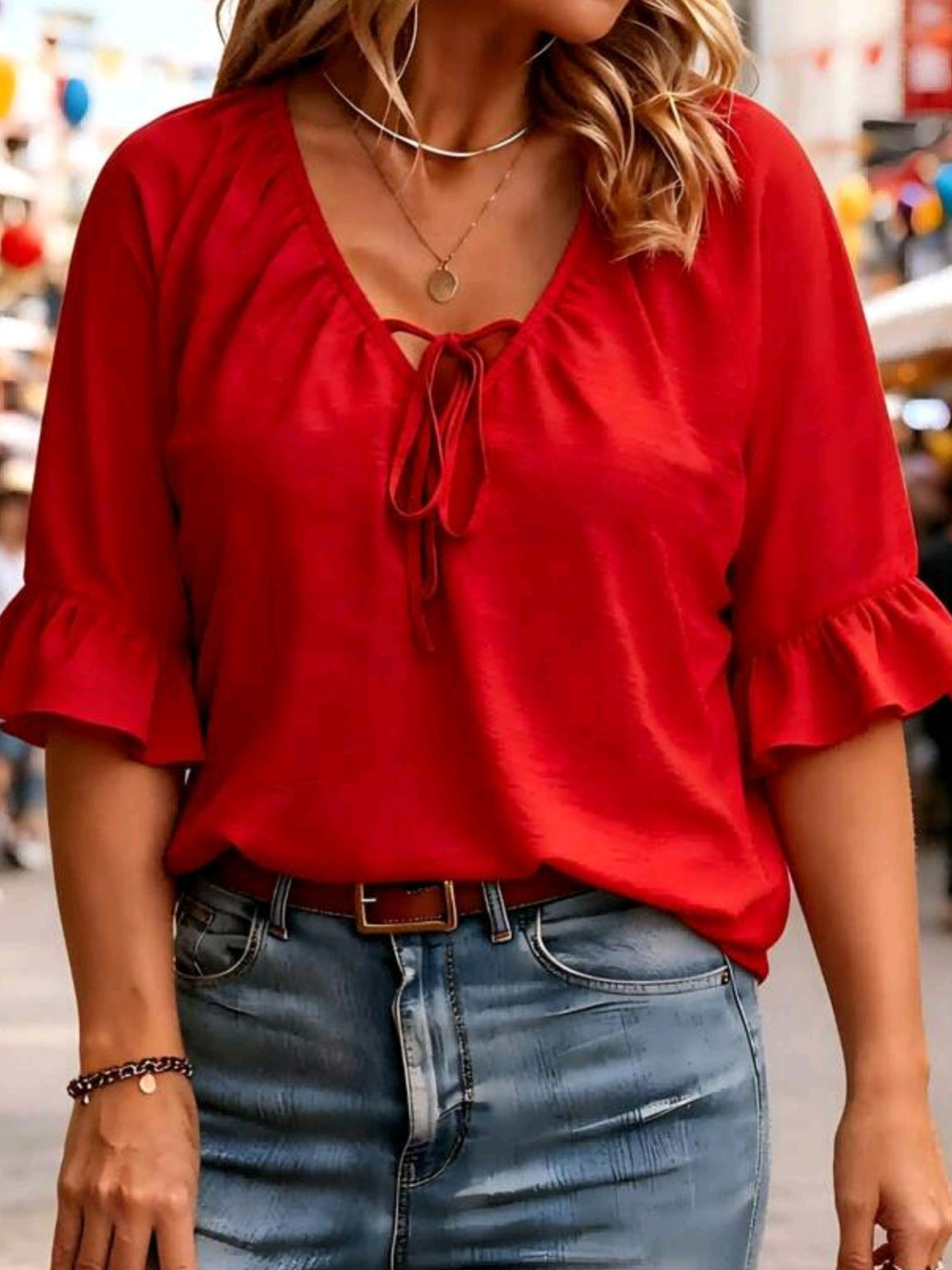 3302 Ruffle Cuff Blouse