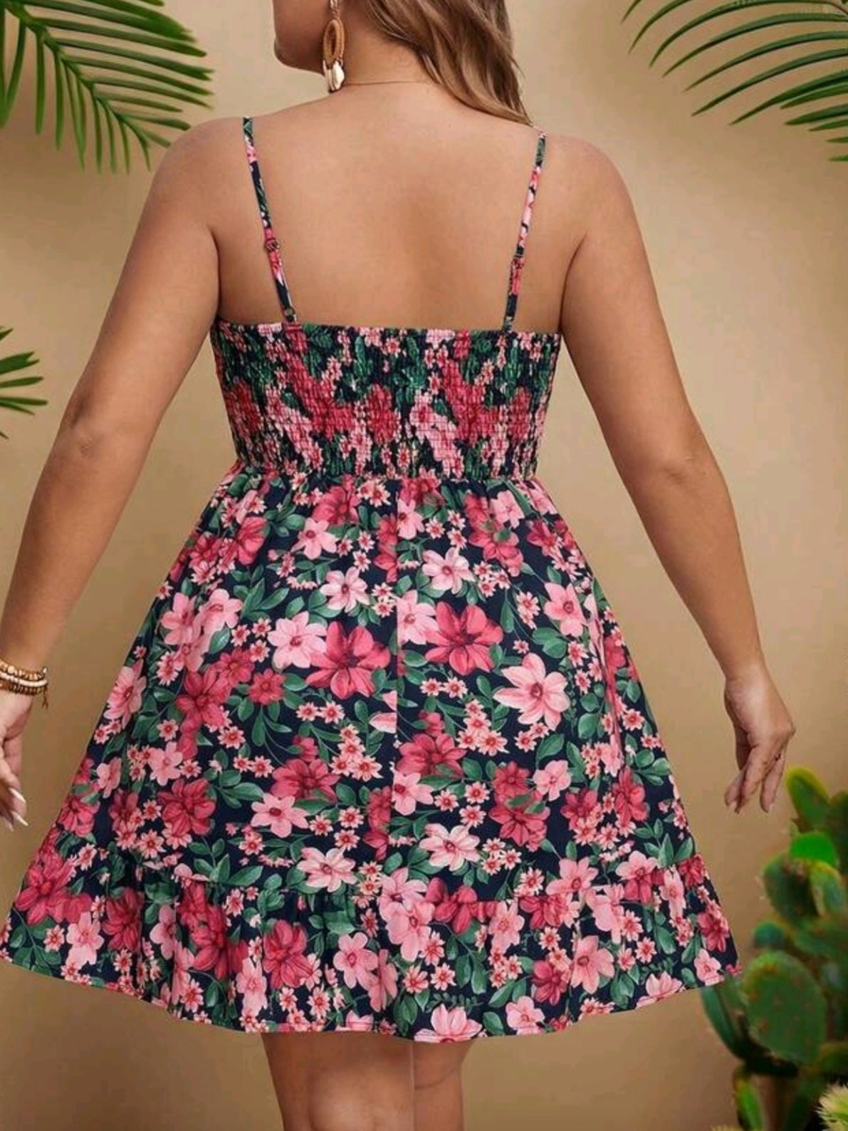 6039 Sleeveless  Floral Dress