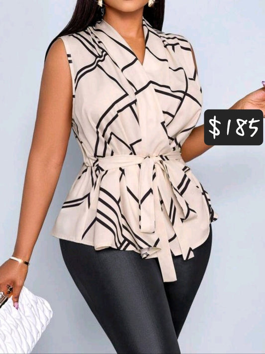 6290 Pleated All-Over Print Blouse