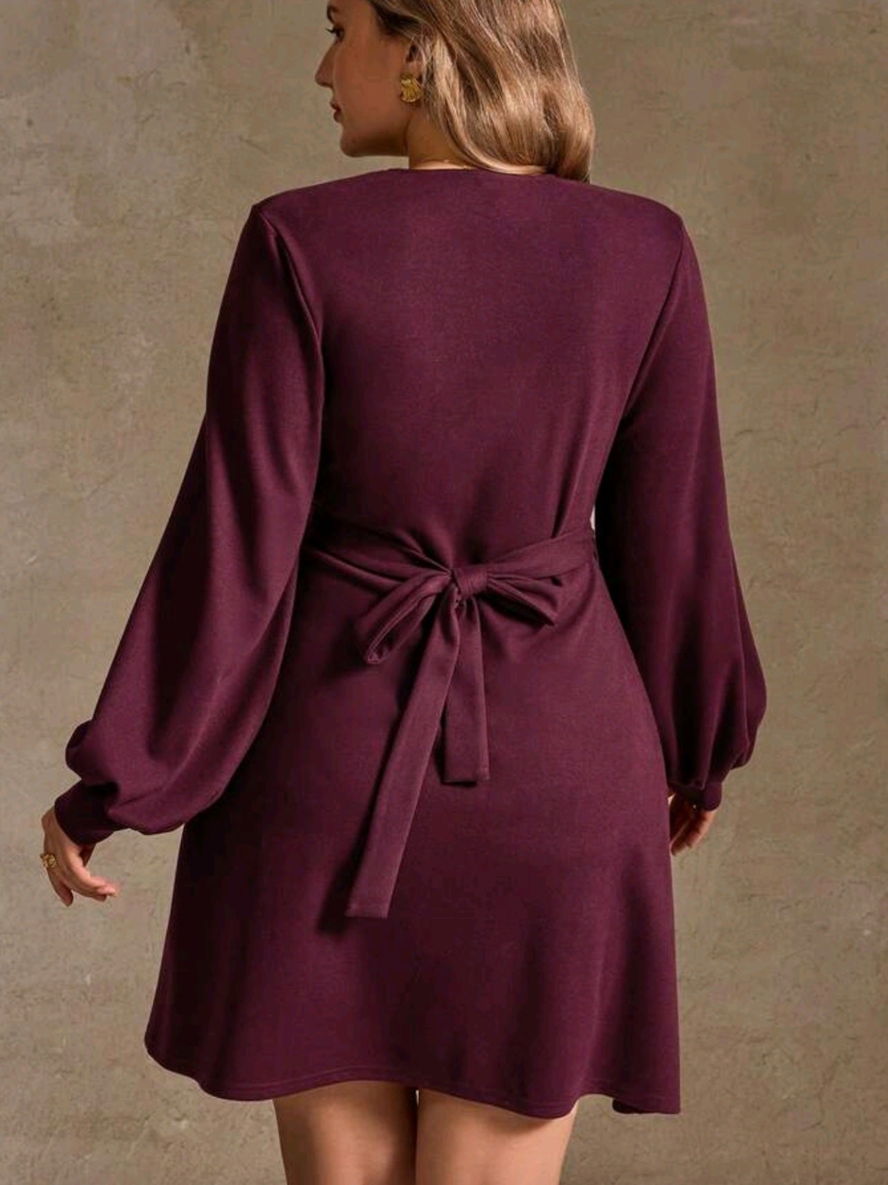 1488 Metal Buckle Strap Slit Irregular A-Line Knitted Dress