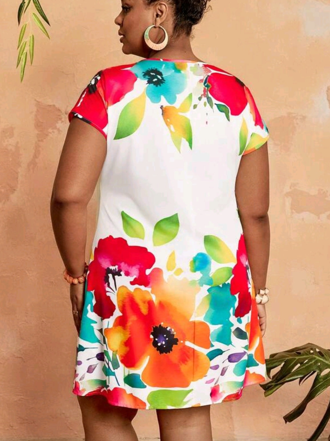 2238 Notched Neck Loose Dress