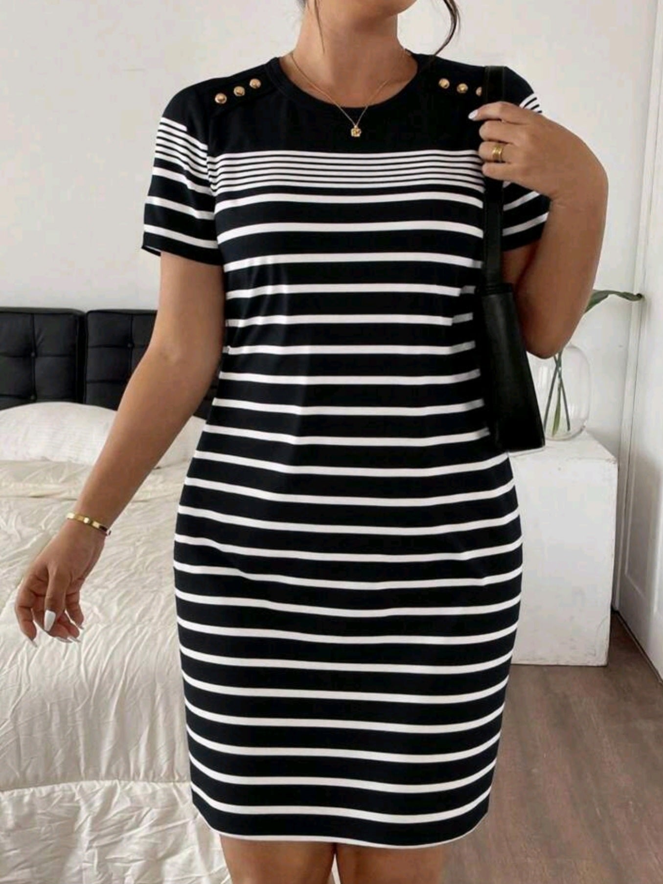 #3337 Round Neck Medium Stretch Dress