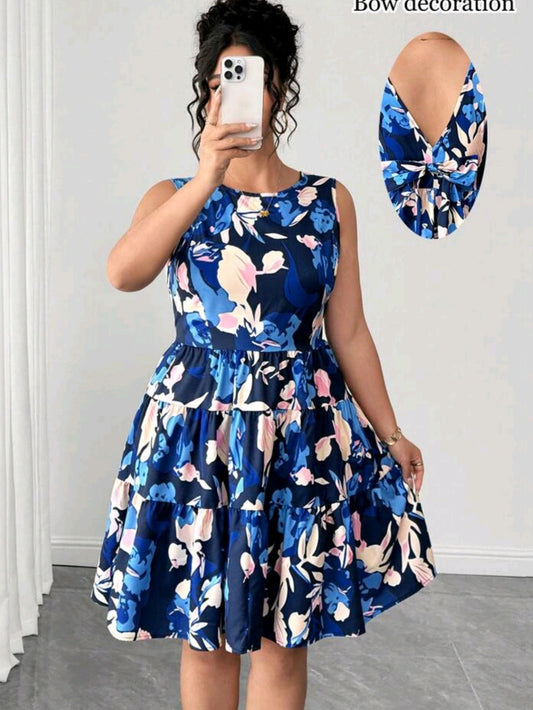 0857 Round Neck Sleeveless Dress