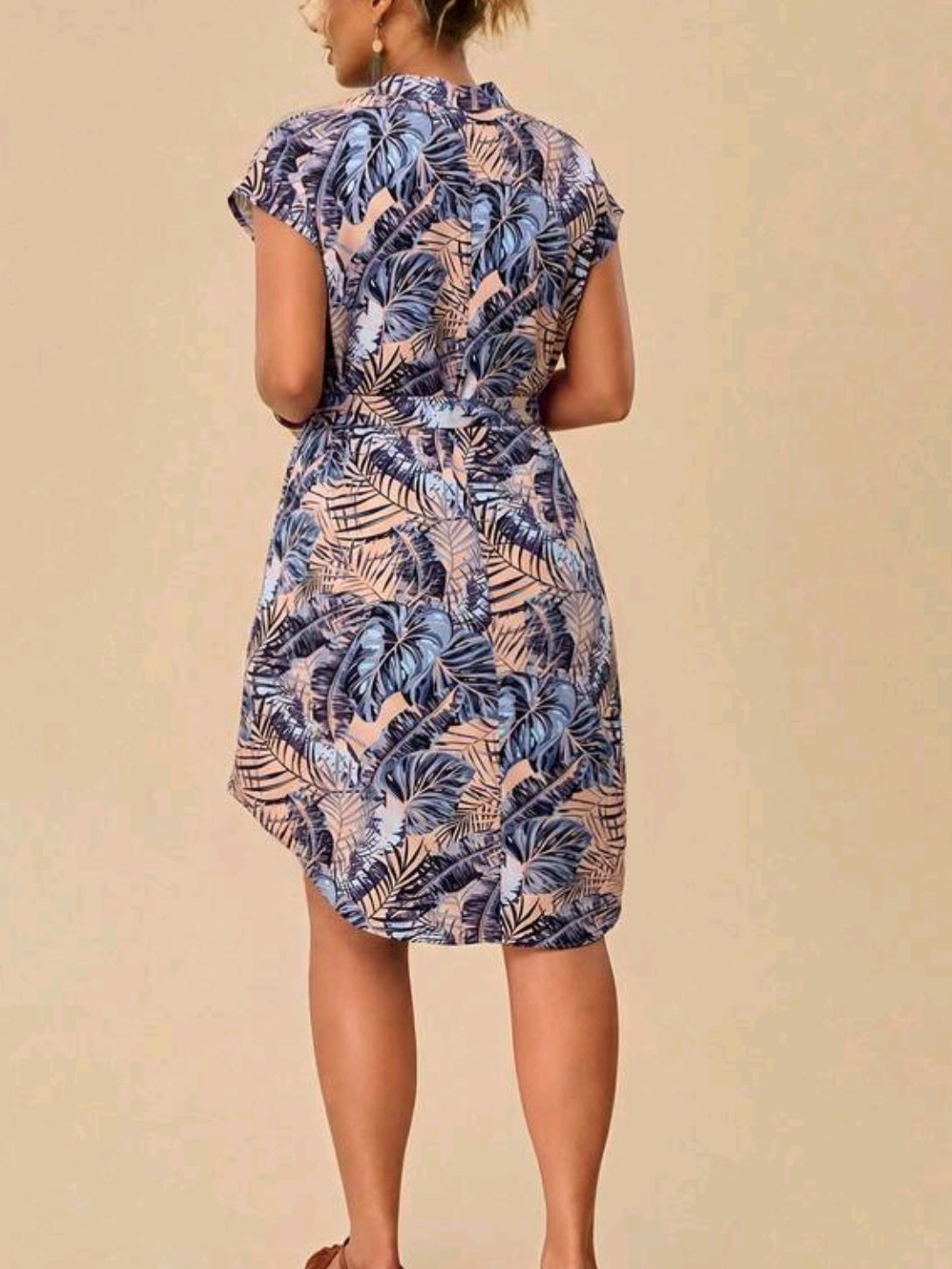9678 Batwing Short Sleeve Shirt Dress